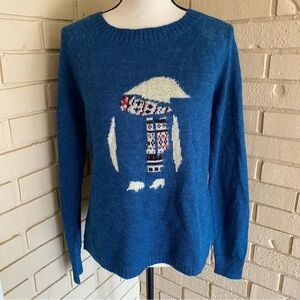 NEW WOOLRICH Women’s Medium M Penguin Mohair Wool Holiday Pullover Sweater NWT